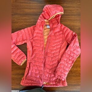 Columbia sportswear orange lightweight down jacket in women’s XS